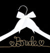 Bride Wedding Dress Hanger - White with Light Gold Wire