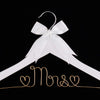 Mrs Wedding Dress Hanger - White with Light Gold Wire