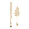 Wedding Cake Knife & Server Set - Engravable Elegant Light Gold