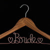 Bride Wedding Dress Hanger - Antique Brown with Rose Gold Wire