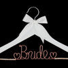 Bride Wedding Dress Hanger - White with Rose Gold Beads