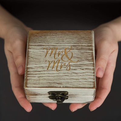 Wood Ring Bearer Box - Antique White