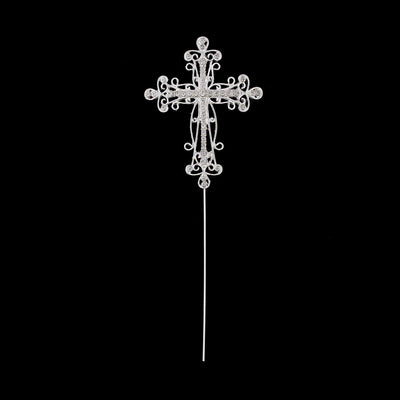 Cross Cake Topper - Silver