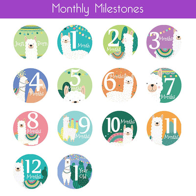 Baby Milestone Stickers - Llama