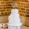 Mr & Mrs Cursive Cake Topper - Silver