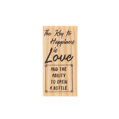 Wooden Rubber Stamp - Key to Happiness