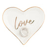 Love Ceramic Ring Dish - Heart Gold