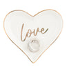 Love Ceramic Ring Dish - Heart Gold