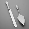 Wedding Cake Knife & Server Set - Engravable Elegant Silver