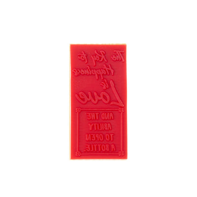 Wooden Rubber Stamp - Key to Happiness