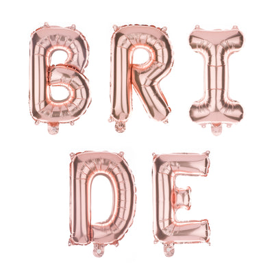 BRIDE Letter Balloons - 35 Inch Rose Gold