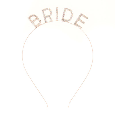 Bride Headband - Rose Gold Rhinestone