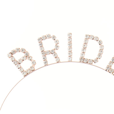 Bride Headband - Rose Gold Rhinestone - Ella Celebration