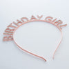 Birthday Girl Headband - Rose Gold Rhinestone