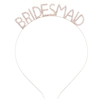 Bridesmaid Headband - Rose Gold Rhinestone