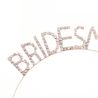 Bridesmaid Headband - Rose Gold Rhinestone