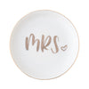 Mrs Ceramic Ring Dish - Gold Round