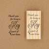 Wooden Rubber Stamp - Thank You Cursive