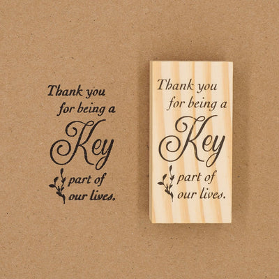 Wooden Rubber Stamp - Thank You Cursive
