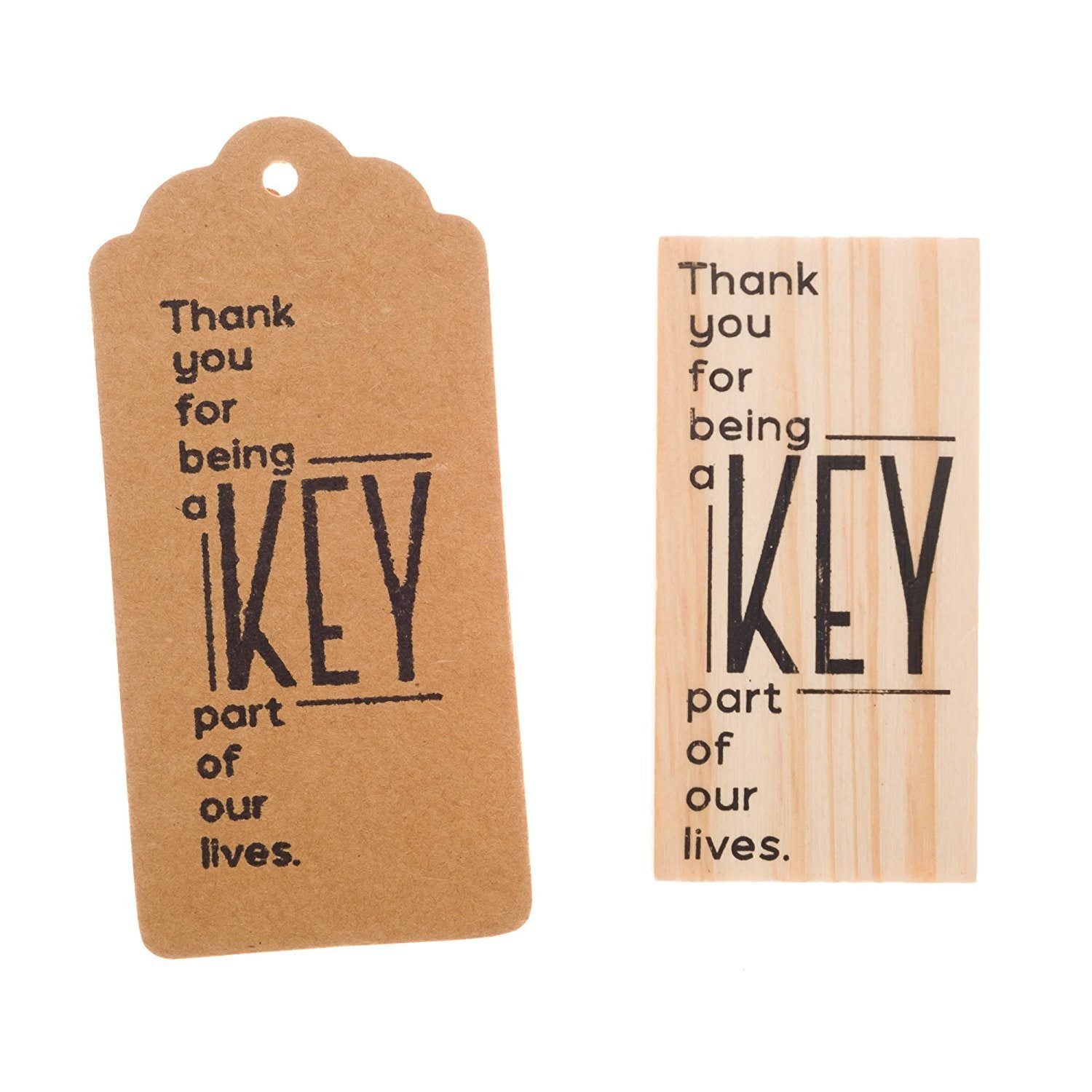 Wooden Rubber Stamp - Thank You Modern