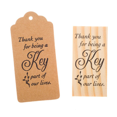 Wooden Rubber Stamp - Thank You Cursive